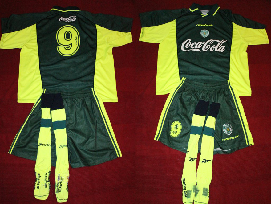 equipamento completo de um jogador de futebol da formao do Sporting