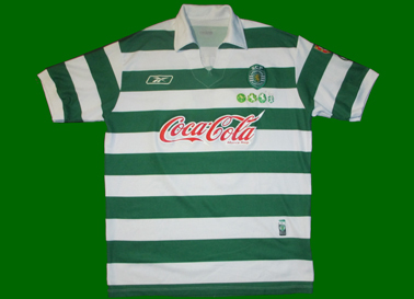 2005/2006, U21. Sporting Lisbon hooped jersey, probably match worn by  Tiago Pires