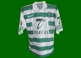 equipamento de jogo Sporting jogo particular contra o Porto a 30 de Julho de 1998 Leandro