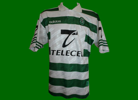 Match worn Sporting Lisbon soccer jersey Lus Miguel 1996 97 Sporting