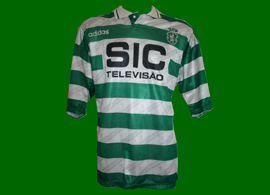 equipamento do Sporting 1995 1996 SIC Adidas do jogador Marco Aurelio