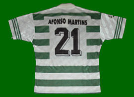 equipamento de jogo Sporting 1997 1998 Afonso Martins Liga dos Campees