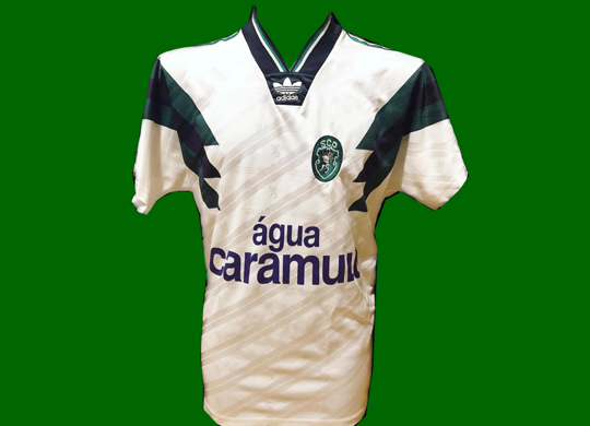 1992/93, equipamento alternativo branco Adidas do futebol do Sporting, 1992/93