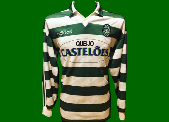 1994/95, equipamento Adidas do futebol do Sporting, Figo 1994/95 mangas compridas