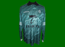 equipamento match worn alternativo verde Sporting 1996 1997 Oceano