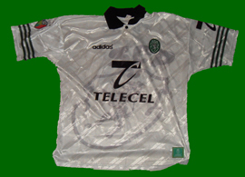 camisola branca de jogo do Sporting 1997 1998 Simo Sabrosa