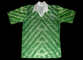 camisola do Sporting Clube Brandoense, equipamento de jogo, fim dos anos 1980 ou início dos anos 1990