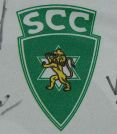 Sporting Covilha. Affiliate nº8 of SCP. Home hooped match worn jersey of Tianvi, offered to finance the treatment of Luísa Moreira