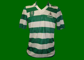 Sporting Lisbon match worn jersey made by Le Coq Sportif, unknown player