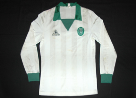 1984/1985. Camisola alternativa branca, usada em jogo, do Sporting