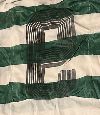 1985/87. Camisola do Sporting usada em jogo por Manuel Fernandes