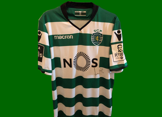 2017/18. Camisola de jogo do Sporting, do Jeremy Jrmy