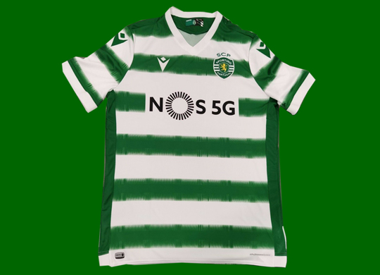 2020/21. Camisola listada do Sporting player issue NOS 5G