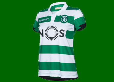 Camisola do Sporting 2018/19 listada para senhora, modelo Rita Fontemanha futebol feminino