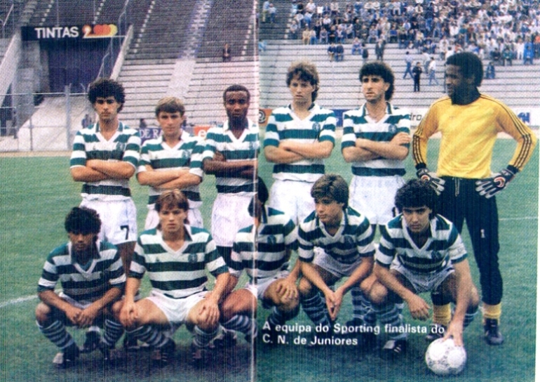 Juniores do Sporting 1988/87: camisola amarela com emblema Adidas