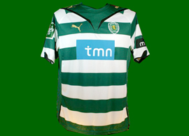 equipamento listado de jogo Sporting Andr� Marques 2009/10