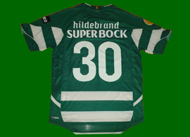 Fake Timo Hildebrand Sporting Lisbon shirt. Timo was a goalkeeper and this is a home field player jersey