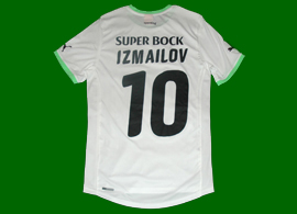 Sporting 2011/12. Equipamento de jogo alternativo branco do Izmailov