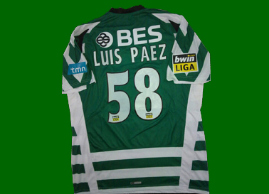 Camisola do jnior Paez, equipa principal do Sporting