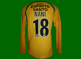 2006/2007. Equipamento oficial alternativo amarelo do Nani, campeonato nacional