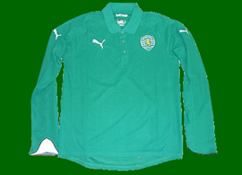 Polo do Sporting todo em verde, roupa para adeptos de 2010/11