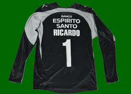 Camisola de guarda redes preta, personalizada Ricardo, Sporting 2006/07