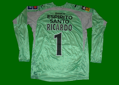 equipamento de jogo de Ricardo guarda-redes do Sporting