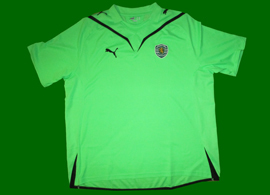 2009/10. Shocking green away strip