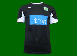 Camisola alternativa preta do Sporting 2011 2012, vestida por Joo Pereira contra o Rio Ave