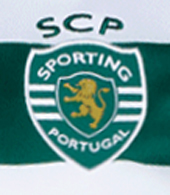 Hooped Sporting Lisbon shirt, with Meo sponsor