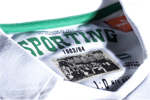 a gola da nova camisola do Sporting: homenagem  Taa das Taas