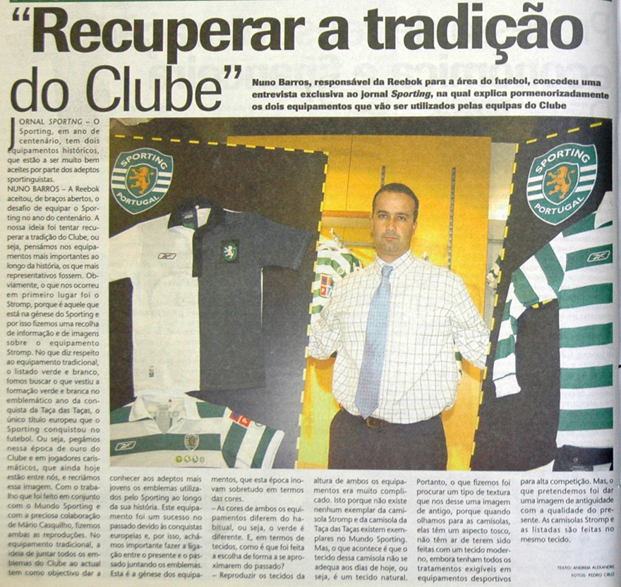 frente e costas de camisola antiga do Sporting da King Sport de Espinho