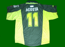 2000/01. Third kit with player name and number of striker Acosta n 11, Sporting