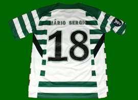 UEFA Cup Sporting Lisbon match worn shirt of M�rio S�rgio