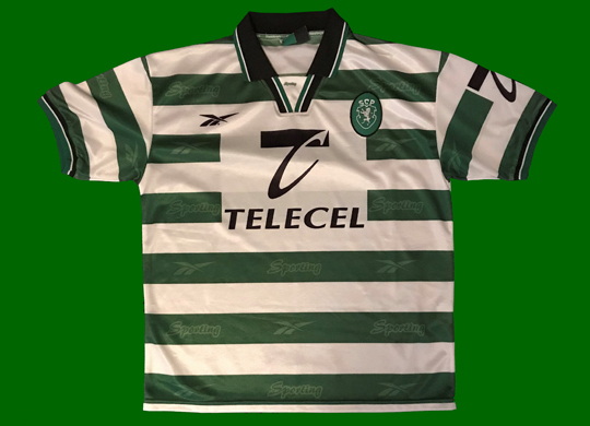 Reebok Jersey Kids Vintage Sporting CP Portugal Football Away Shirt 1999-2000 
