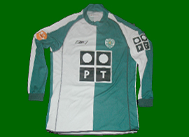 Sporting Lisbona Portogallo 2004 2005 maglia indossata Stromp UEFA final