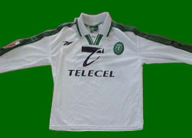 away jersey match worn Sporting Lisbon 1998 1999 Simao Sabrosa Atletico Madrid