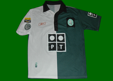 Stromp Centennial Sporting Lisbon away football shirt, match worn by Miguel Garcia