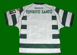 Sporting 2002/03. Hooped reebok player issue jersey