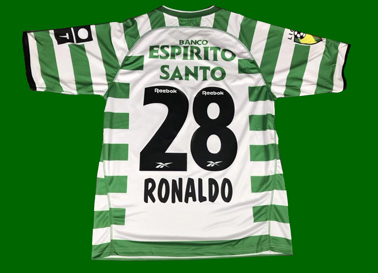 Sporting Cristiano ROnaldo short sleeve jersey. Poor counterfeit low quality reproduction