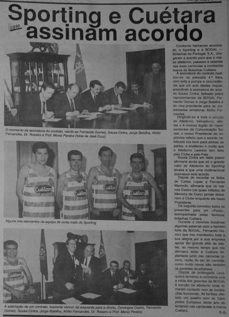 Sporting/Cuétara: atletismo em 1990