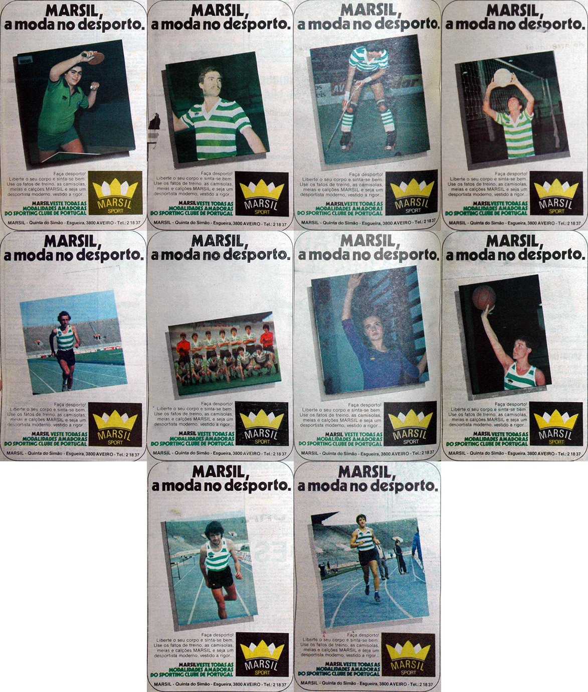A publicidade Marsil que saiu no Jornal Sporting entre 1982/83 e 1984/85