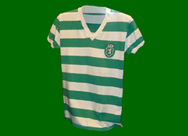 Sporting Lisbon museum historic shirt on display