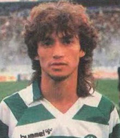 1986/87. Equipamento listado oficial do Marlon Brandão, campeonato nacional Sporting Clube de Portugal