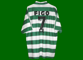 Rplica da loja a que puseram o nome do Figo Sporting 1994 1995, no  camisola de jogo