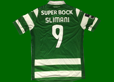 2015/16. Camisola listada do Slimani martelada. No  de jogo