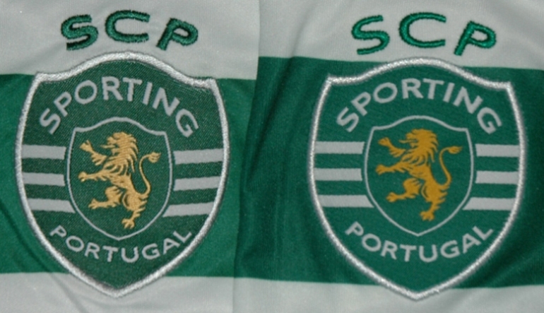 Segunda diferença: o emblema do Sporting