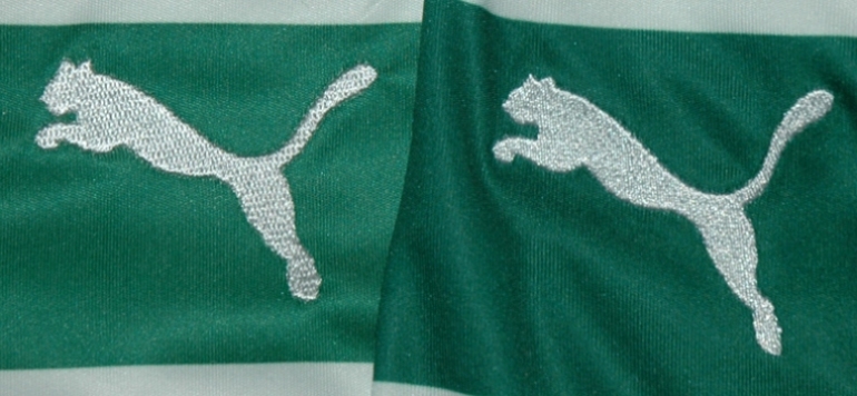 Sexta diferença: o Puma bordado, o verde, as riscas