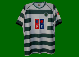 Strange Sporting Lisbon top with PT sponsorship in color 2002 03