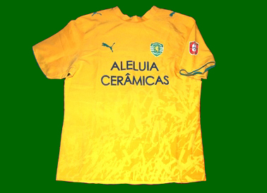 camisola de jogo amarela de Deo 2006/07, futsal do Sporting